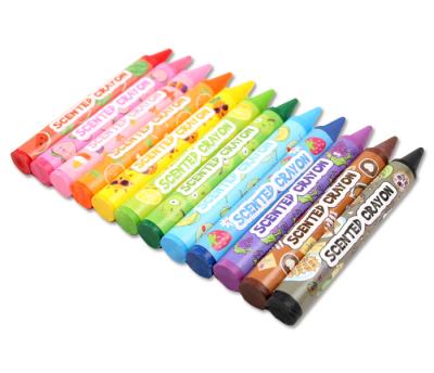 China 12 Pcs SLW03 12 BETWEEN THE PITS Different Flavors Pack Wax Hexagon Scented Colored Pencil for sale