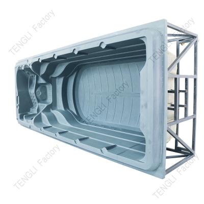 China Acrylic Pool Making Double Zone Swim Spa Hydrotherapy Pool Pool 6M Acrylic Sheet Vacuum Forming Fiberglass Mold for sale