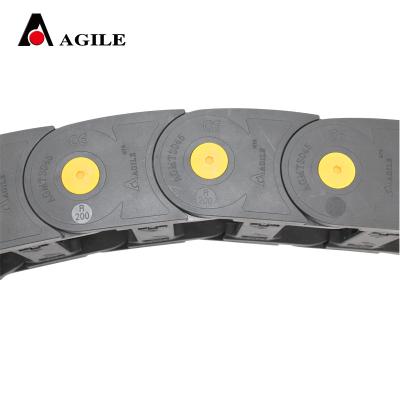 China Anti - Corrosion 45*75 Mm MTS Open Bridge Type Nylon Cable Carrier For CNC for sale