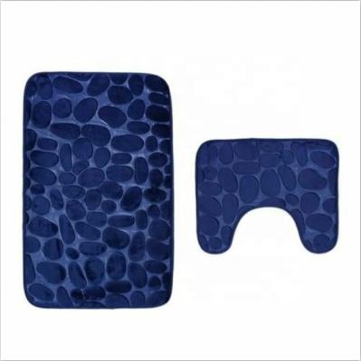 China Hot Selling Washable Super Absorb Non-Slip Flannel Foam Bath Mat Bathroom Rug Set for sale