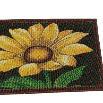 China Heaven and Earth Loop Pile Sunflower Design Washable Area Rug for sale