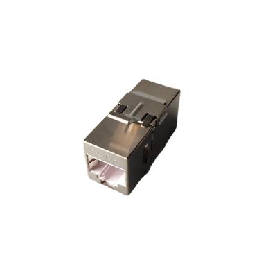 China Telecom Wiring STP Female to RJ45 Female to RJ45 CAT6 Modular 90 Degree Wiring Connector Coupler for sale