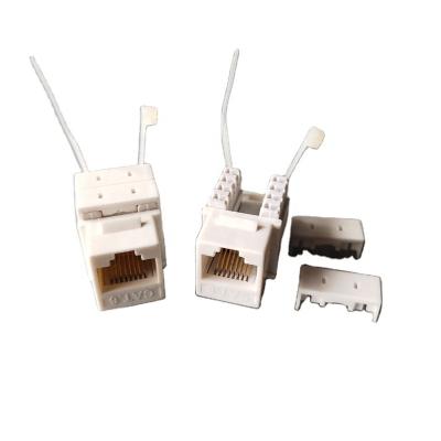 China Crown RJ45 8p8c UTP digital unshielded telecom mains amp cat6 female trapezoidal jack 90 degree for sale