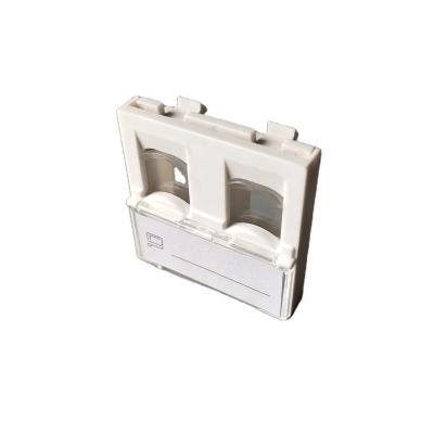 China Telecom 2 Mains Screwless Type 45*45mm Left French Keystone RJ45 Socket Wall Faceplate for sale