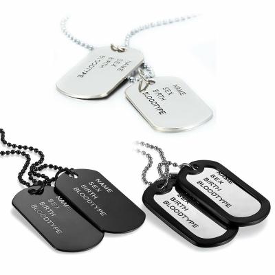 China America Bullet Necklace Mens Punk Rock Pendant Hip Hop Chains Metal Cool Dog Tags For Gifts for sale