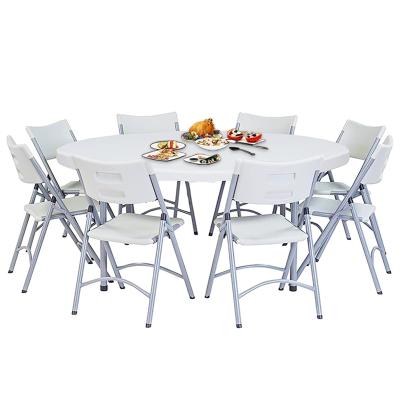 China Modern Plastic Cheap Round Light Weight Event Party Event Table HDPE 10 Meter Dining Table 2 Set For 10 for sale