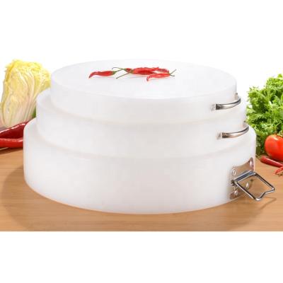 China Sustainable Round LLDPE Polyethylene Plastic Pizza Cutting Board Bone Chopper Vegetable Cutting Board for sale