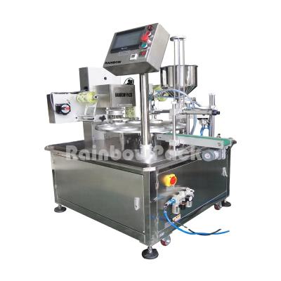 China Professional Automatic Beverage Yogurt Rotary Cup Filling And Sealing Machine for sale