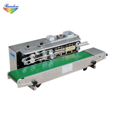 China Automatic continuous beverage strip sealer with ink printing for sale