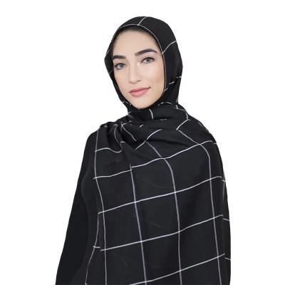 China Hot Selling Cotton Plaid Women's Plaid Scarf Ladies Wide Cotton Indoor 100% Plaid Shawl for sale