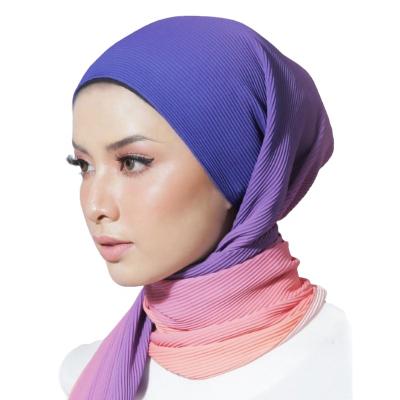 China Wholesale Chiffon Malaysia Muslim Women Pleated Gradient Chiffon Hijab Scarf Shawl Wraps for sale