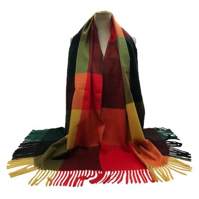 China Cashmere Manufacturer Custom Fashion Ladies Scarves Women Grid Cashmere Scarf Shawl for sale