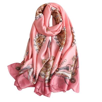 China 2020 Ladies Women's Imitation Silk Geometric Print Imitation Silk Satin Scarf Imitation Silk Shawl for sale