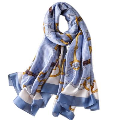 China Fashion Long Digital Printed Imitation Silk Satin Scarf Imitation Silk Shawl for sale