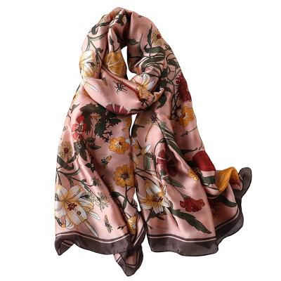 China New Style Imitation Silk High Quality Plain Fashion Satin Print Imitation Silk Scarf for sale