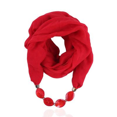 China Factory Price New Fashion Resin Cotton Hanging Scarf With Jewelry for sale