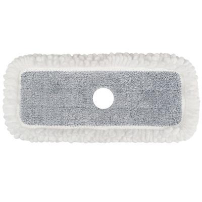 China Sustainable Microfiber mop replacement pad with yarn silk easy to clean mop head with two pockets mop cloth for sale