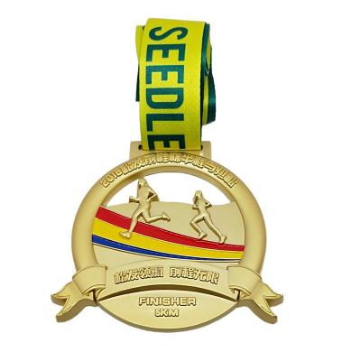 China Customizable All People Half Marathon Running Metal Sport Medal Custom Metal for sale