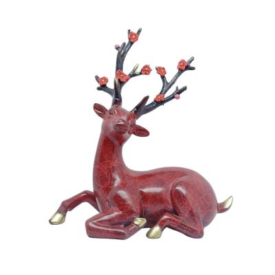 China Custom Brass Living Room Office Gifts Car Good Travel Accessories Creative Deer Sika Accessories for sale