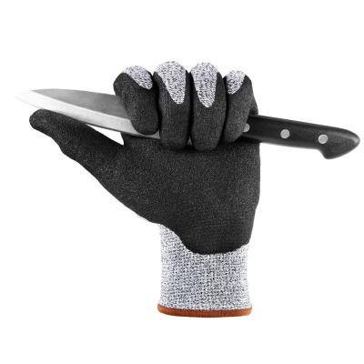 China Non Slip Proof Liner Palm Cut PU Coated Cut Resistant Hand Protection Level 5 Safety Gloves for sale