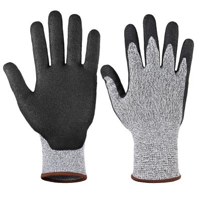 China Non Slip Smooth Nitrile Palm Coated Wear Resistant Work Safety Cut Resistant Gloves for sale