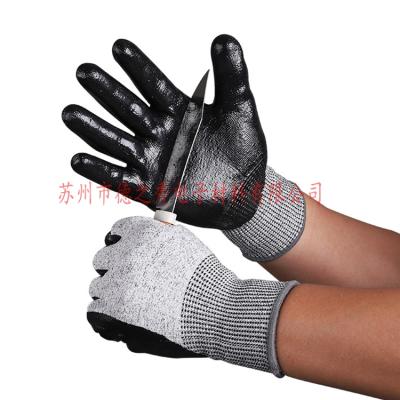 China Anti-Cutting Level 5 Skidproof PU Coated Safety Work Hand Protective Gloves For Gardening Household for sale