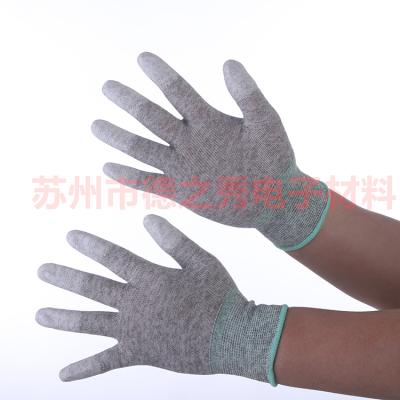 China Non Slip Top Fit Silver Fiber Finger Coated Construction Safety Working Gloves for sale