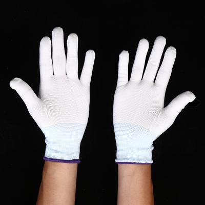 China Safety Non Slip Industrial Nylon Knitted White Gloves Working For Construction for sale