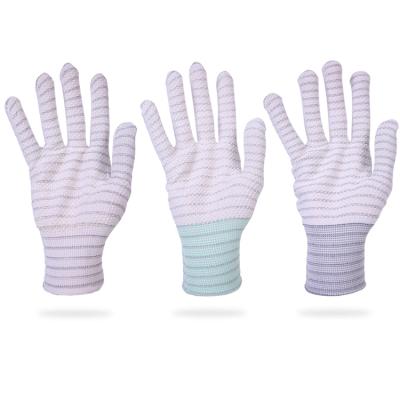 China Non-slip wholesale bulk nylon gloves single-sided dotted plastic white working gloves for sale