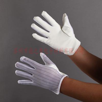 China Anti-Static Durable Industrial Knit Pad White Cleanroom PU Coated ESD Anti-Static Gloves for sale