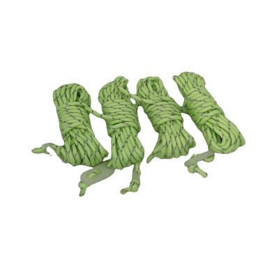 China Camping NO.58 2.4M 4 bundles bag package no tag glow in the dark 4mm tent ropes tent pp rope for sale