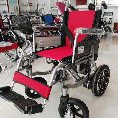 China Factory supply metal folding electric wheelchair with battery wheelchair, rehabilitative, safe and convenient for home or hospital for sale