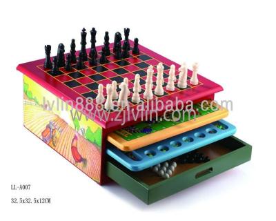 China DIY Toy Set High Quality Classic Educational Wooden Chess Board Game Toy Learning Chess Sets for sale