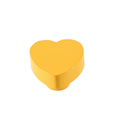 China Safe and Soft Natural Kids Heart Shape Wooden Beech Handle Wardrobe Closet Knob for sale