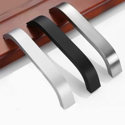 China Cabinet Aluminum Extrusion Profile Anodized Wardrobe Furniture Cabinet Drawer Pull Handle for sale