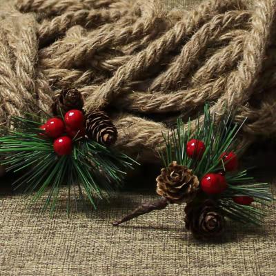 China Popular Vase Decoration INS Pine Cone Cherry Holly Pine Needle For Christmas Crafts Ornaments for sale