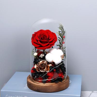 China 2021 Valentine's Day New Products Preserved Galaxy Rose In Glass Dome For Valentine's Day for sale