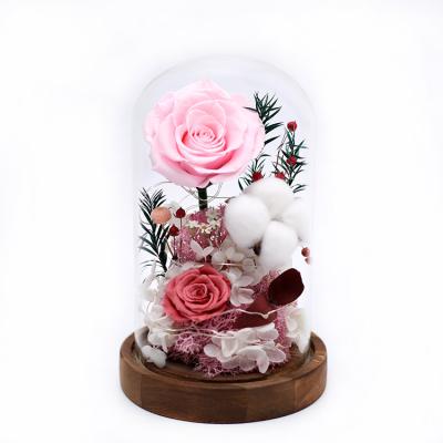 China For New Valentine's Day DIY Design Gift Preserved Galaxy Rose In Glass Dome For Valentine's Day for sale