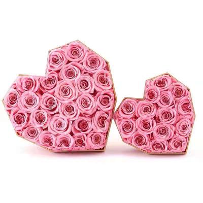 China 2021 green environmental protection most popular new product preserved flower eternal rose in heart-shaped box for gift giving for sale