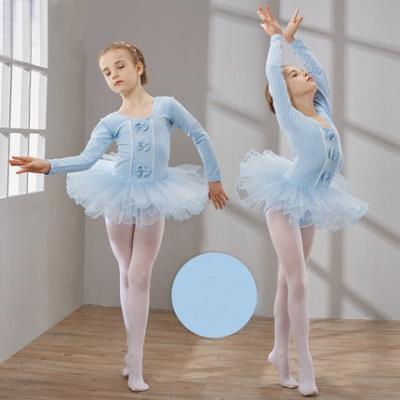 China Children cotton dance clothes girl's autumn long sleeve ballet dance leotard veil dress can be printed your LOGO for sale