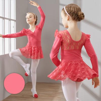 China Children dance costumes girls cotton lace long-sleeved autumn ballet dance dress for sale