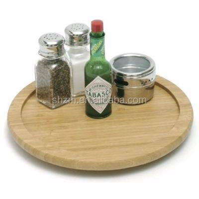 China Round Bamboo Tray For Spice Tabletop Condiment Wholesale High Quality Viable Small Kitchen for sale