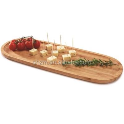 China Wholesale Storage Oval Bamboo Snack Serving Tray for Nuts, Appetizer, Snack and Breakfast for sale