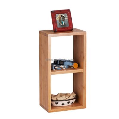 China Sustainable Home Bamboo Wall Mounted Square Floating Shelf Display Shade Rack / Holder for sale