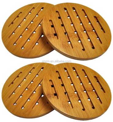 China Eco - Friendly Maker Bamboo Hot Pot Mat , Round Bamboo Tripod for sale