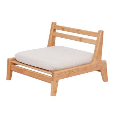 China Eco-friendly BAMBOO Floor Seat Chair For Living Room Japanese Balcony Chair With Cushion Accent Furniture for sale