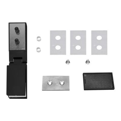 China Shower Room Factory Wholesale Price Shower Room 180 Degree Stainless Steel Matt Black Door Hinge Bathroom Door Flange for sale