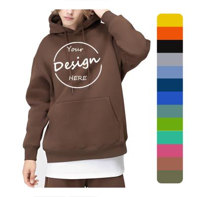 China Anti-pilling OEM Custom Heavyweight Cotton Blank Embroidery Fleece Oversize Hoodie Thick Pullover Hoodies Oversized Men Hoodie for sale