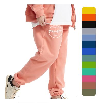 China Anti-pilling OEM Custom women straight leg sweatpants cotton fleece thick joggers Cotton Trousers High Waist Sweat pants for Women for sale