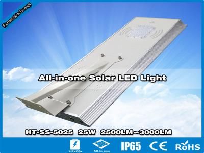 China Hitechled 25W Smart All in one Solar LED Street Light,Integrated Solar LED Garden Light for sale